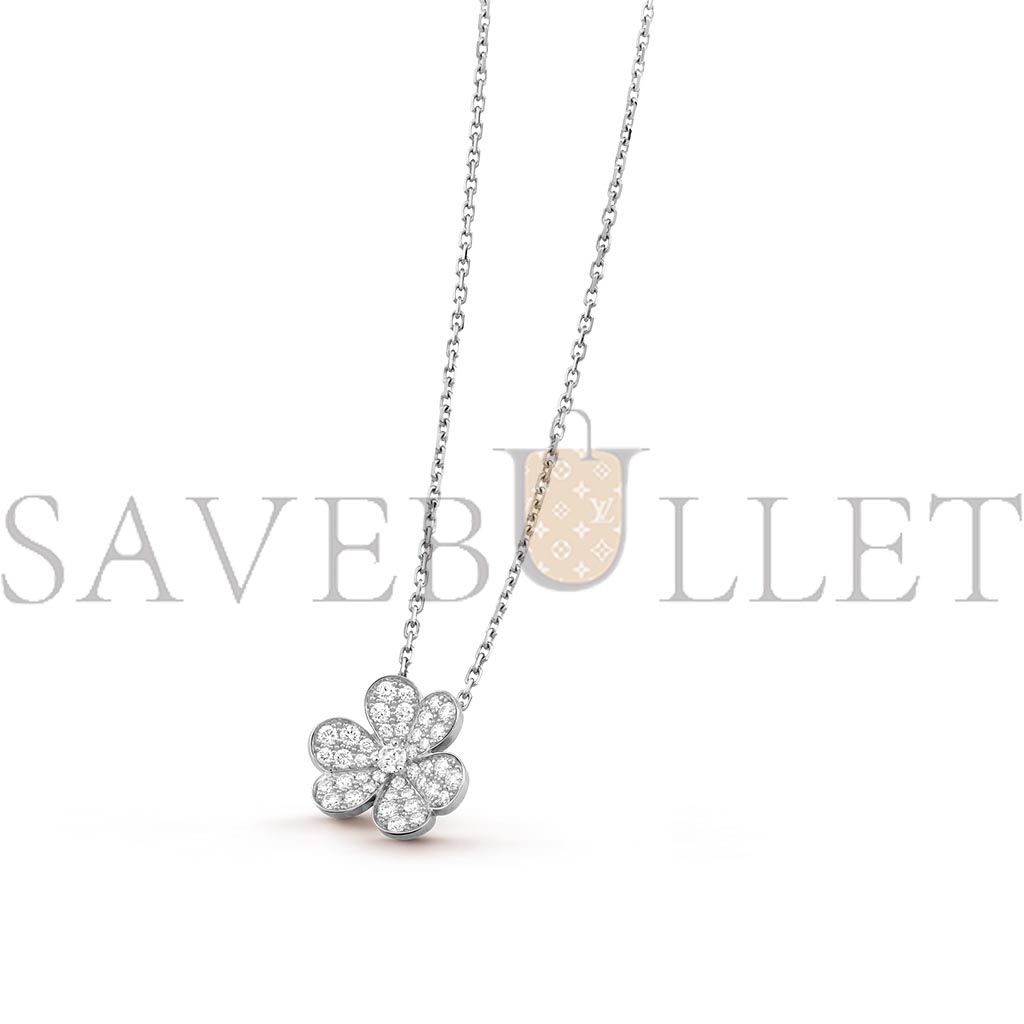 v*n cl*f arpels frivole pendant, small model - white gold, Di*m*nd  vcard31800